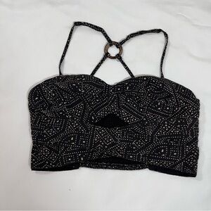 Anthropologie Black and White Textured Top